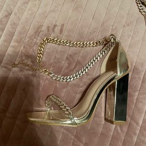 Never worn gold heels